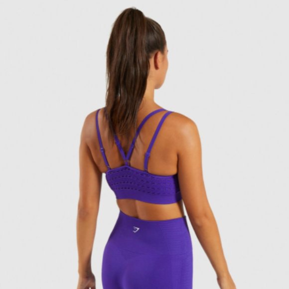 Gymshark Energy Seamless Sports Bra Indigo Size XS - Picture 3 of 8